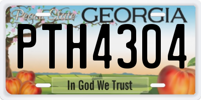 GA license plate PTH4304