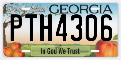 GA license plate PTH4306