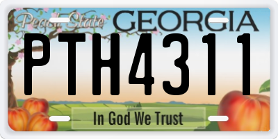 GA license plate PTH4311