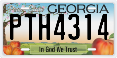 GA license plate PTH4314