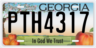 GA license plate PTH4317