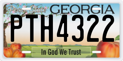 GA license plate PTH4322