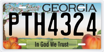 GA license plate PTH4324
