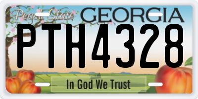 GA license plate PTH4328