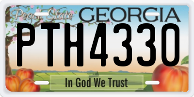 GA license plate PTH4330