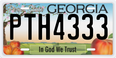 GA license plate PTH4333