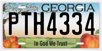 GA license plate PTH4334