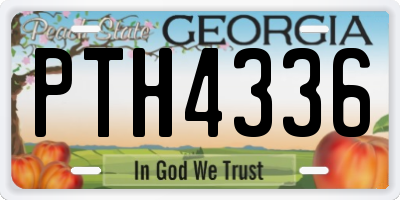 GA license plate PTH4336