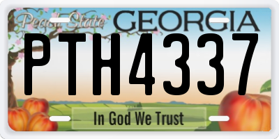 GA license plate PTH4337