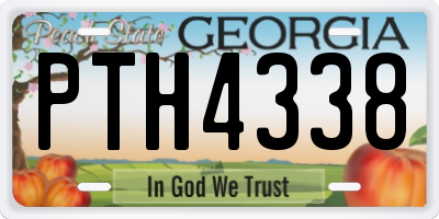 GA license plate PTH4338