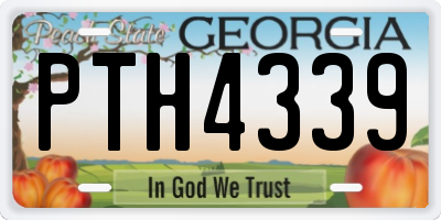 GA license plate PTH4339
