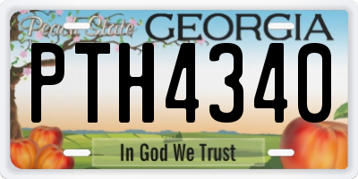 GA license plate PTH4340