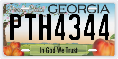 GA license plate PTH4344