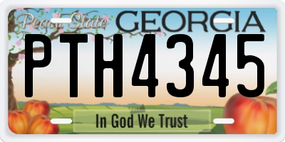 GA license plate PTH4345