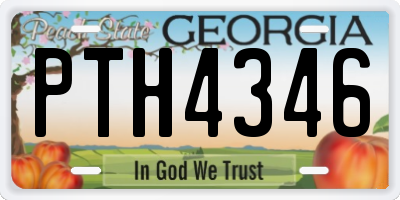 GA license plate PTH4346