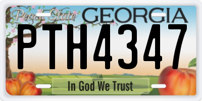 GA license plate PTH4347