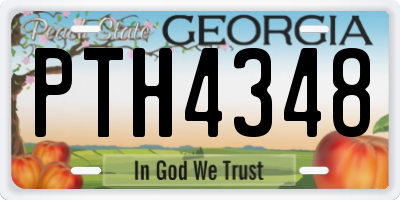 GA license plate PTH4348