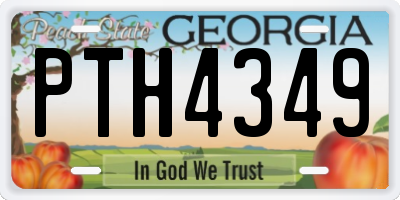 GA license plate PTH4349
