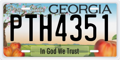 GA license plate PTH4351