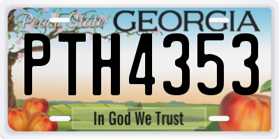 GA license plate PTH4353