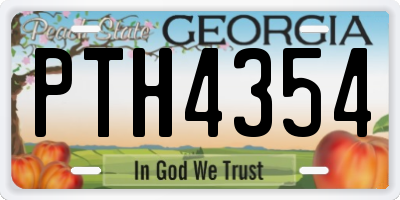 GA license plate PTH4354