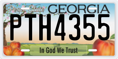 GA license plate PTH4355
