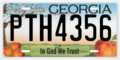 GA license plate PTH4356