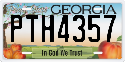 GA license plate PTH4357