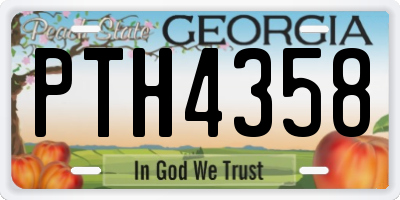 GA license plate PTH4358