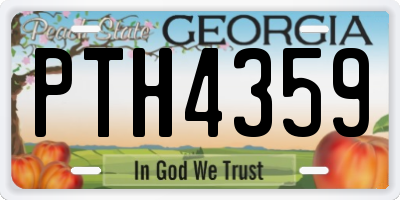 GA license plate PTH4359