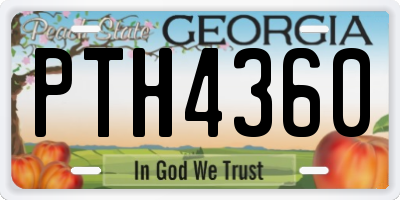 GA license plate PTH4360