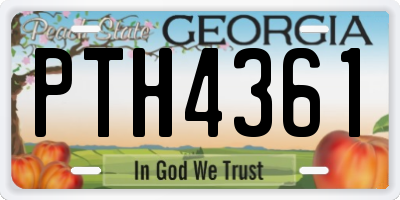 GA license plate PTH4361