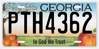 GA license plate PTH4362