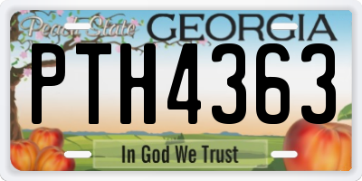 GA license plate PTH4363