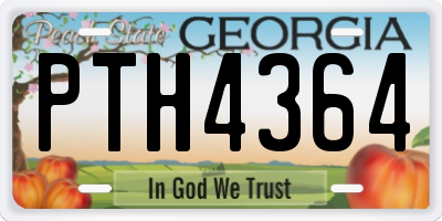GA license plate PTH4364