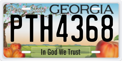 GA license plate PTH4368