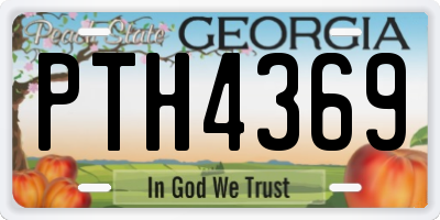 GA license plate PTH4369