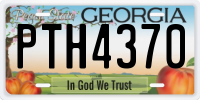 GA license plate PTH4370