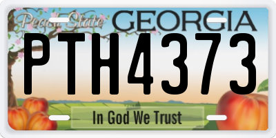 GA license plate PTH4373