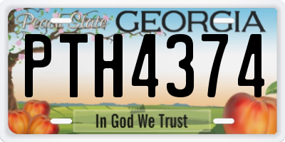 GA license plate PTH4374