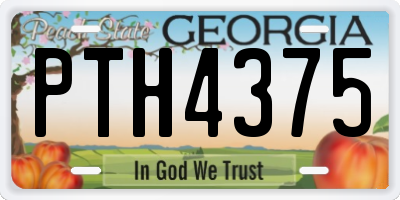 GA license plate PTH4375