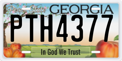GA license plate PTH4377