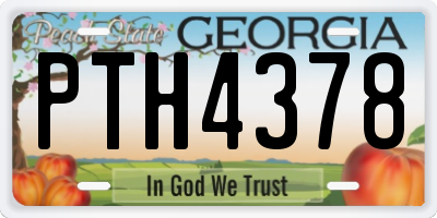 GA license plate PTH4378