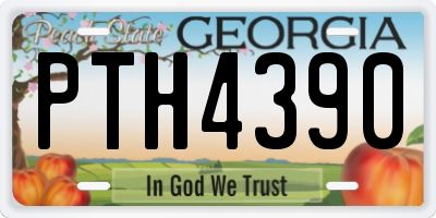 GA license plate PTH4390