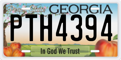 GA license plate PTH4394