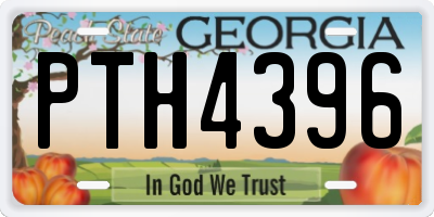 GA license plate PTH4396