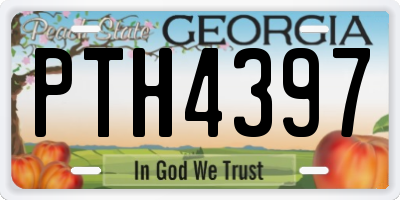 GA license plate PTH4397