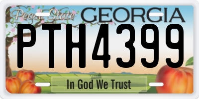 GA license plate PTH4399