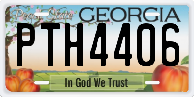 GA license plate PTH4406