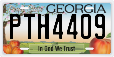 GA license plate PTH4409
